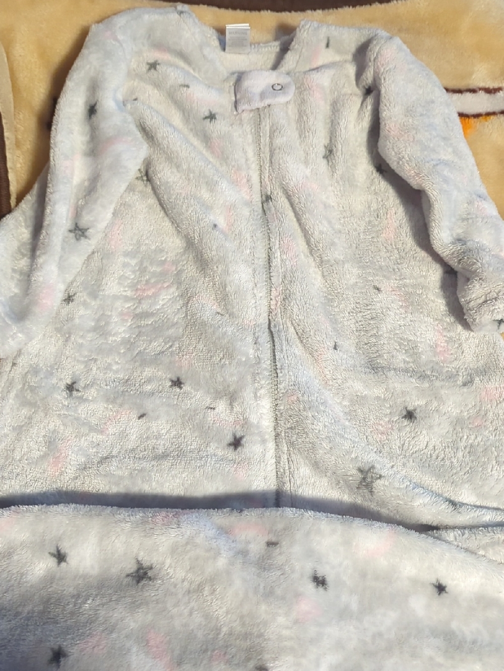 Hudson Baby Fleece Sleep Sack - Light Gray With Unicorns And Stars Large 12-18 M